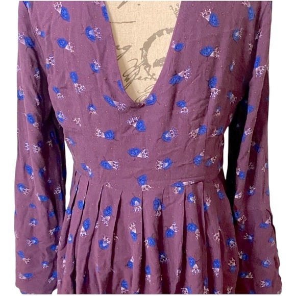 FREE PEOPLE Teagan Floral Boho Babydoll Mini Dress - Picture 4 of 11